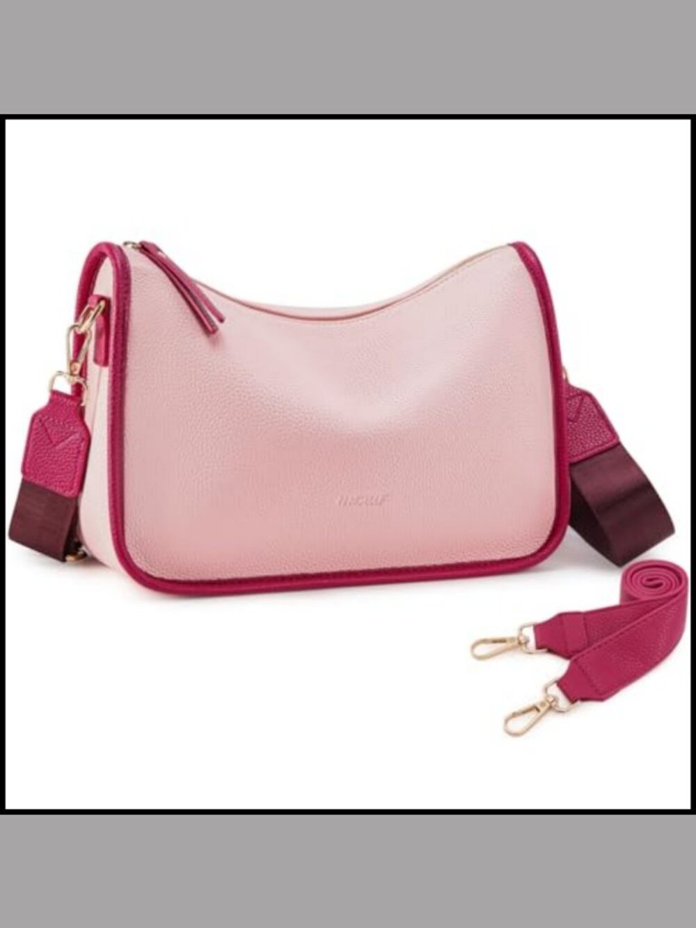 Vegan Leather Crossbody Purse Clutch Shoulder Bag Adjustable Strap